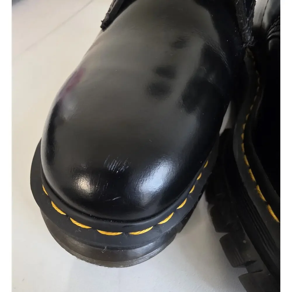 Dr. Martens Rikard Smooth Leather Platform Lace Up Boots Black Men's Size 12